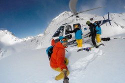 Heli skiing in Caucasus Mountains