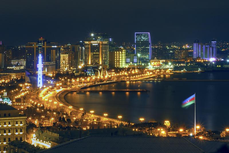 Baku Bay night view
